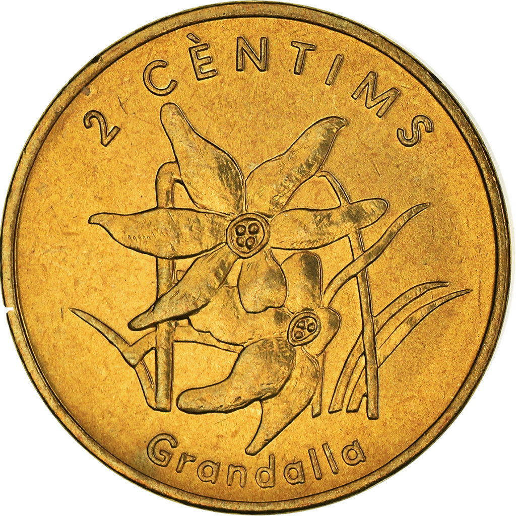 Monnaie, Andorra, 2 Centims, 2002, TTB, Laiton, KM:179