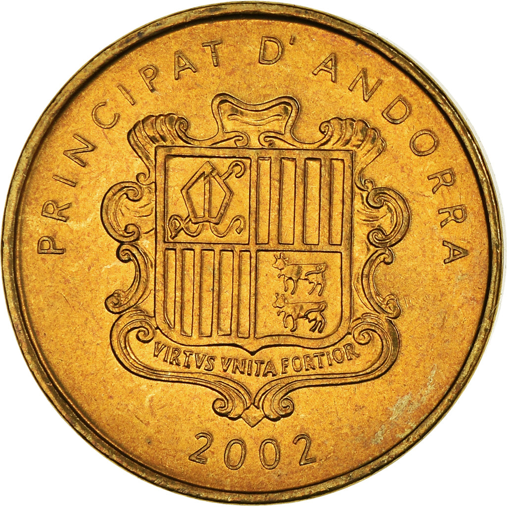 Coin, Andorra, 2 Centims, 2002, AU(50-53), Brass, KM:179