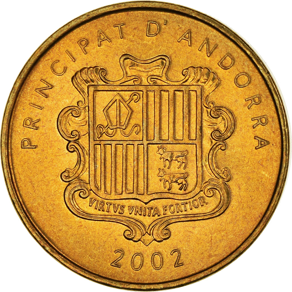 Coin, Andorra, 2 Centims, 2002, VF(30-35), Brass, KM:179