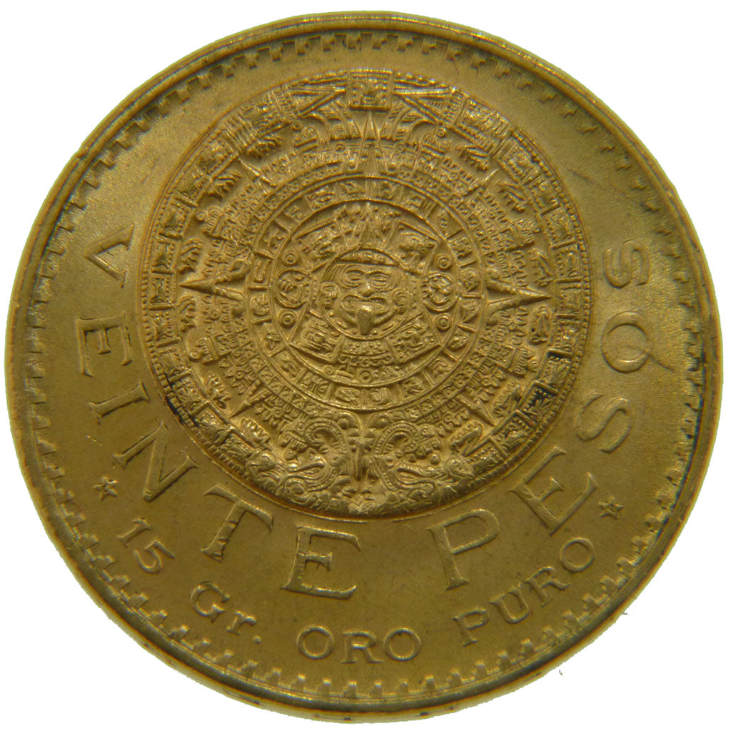 Mexico, 20 Pesos, 1959, KM #478, MS(60-62), Gold, 27.5, 16.60