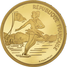 Monnaie, France, Albertville 92, patinage, 500 Francs, 1989, Paris, FDC, Or