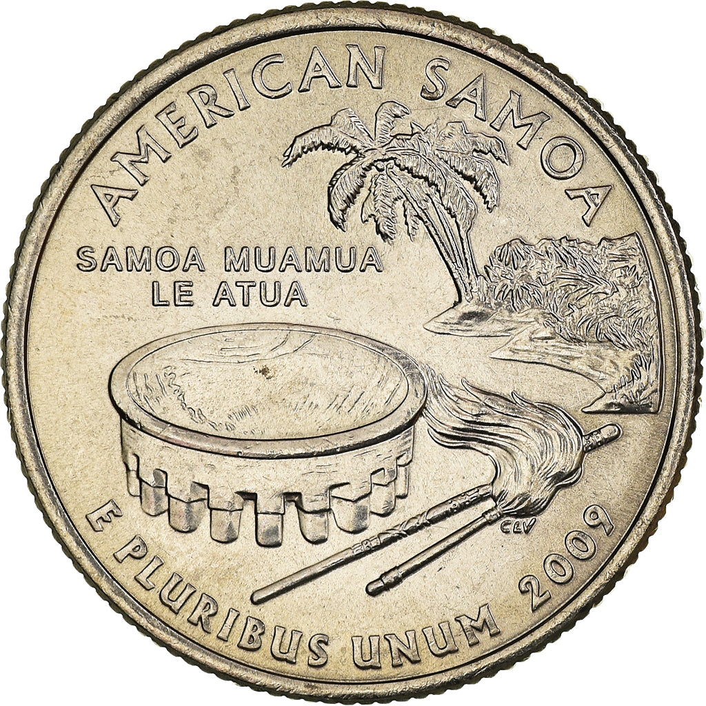 Coin, United States, Quarter, 2009, U.S. Mint, Denver, American Samoa
