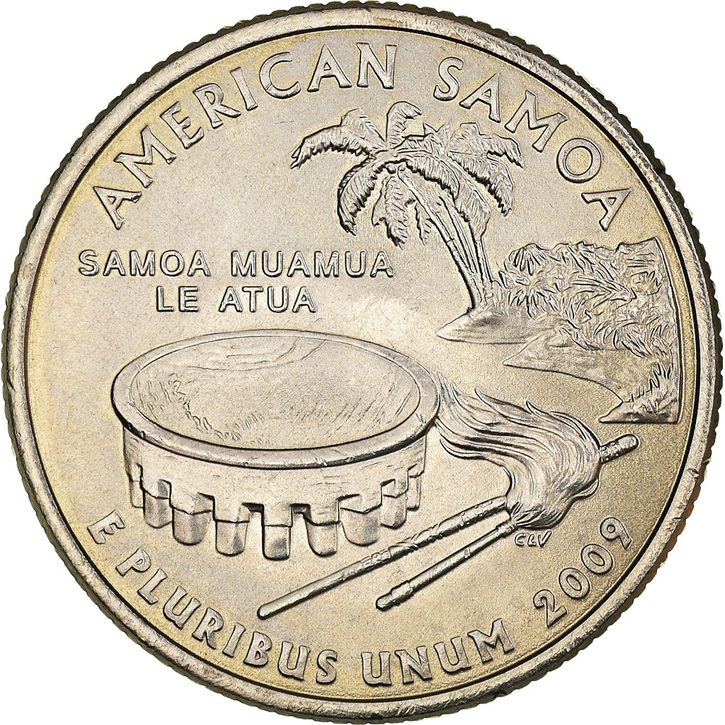 Coin, United States, Quarter, 2009, U.S. Mint, Denver, American Samoa