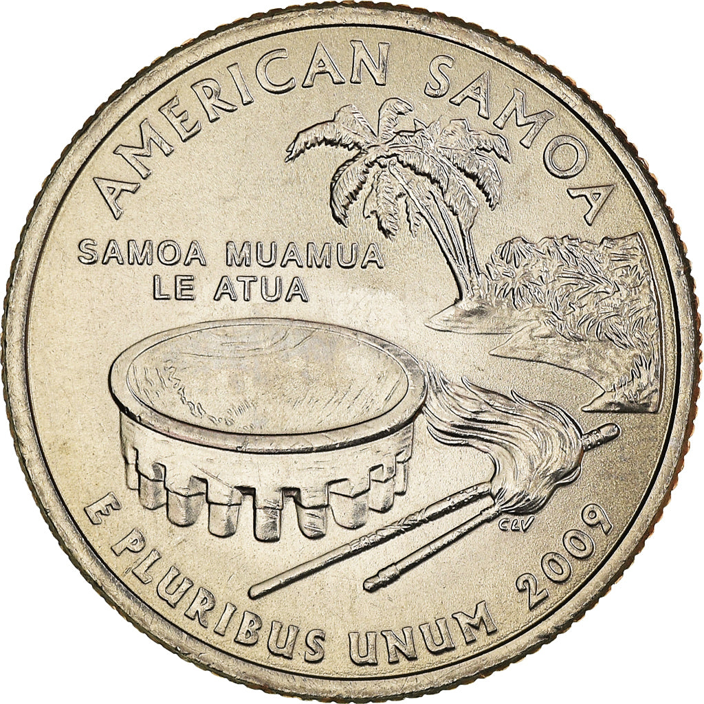Coin, United States, Quarter, 2009, U.S. Mint, Denver, American Samoa, MS(63)