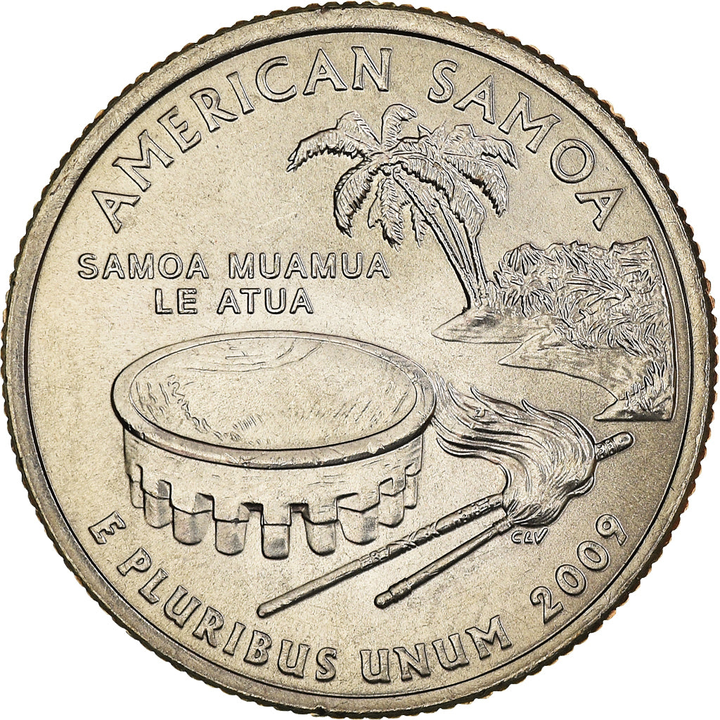 Coin, United States, Quarter, 2009, U.S. Mint, Denver, American Samoa, MS(63)