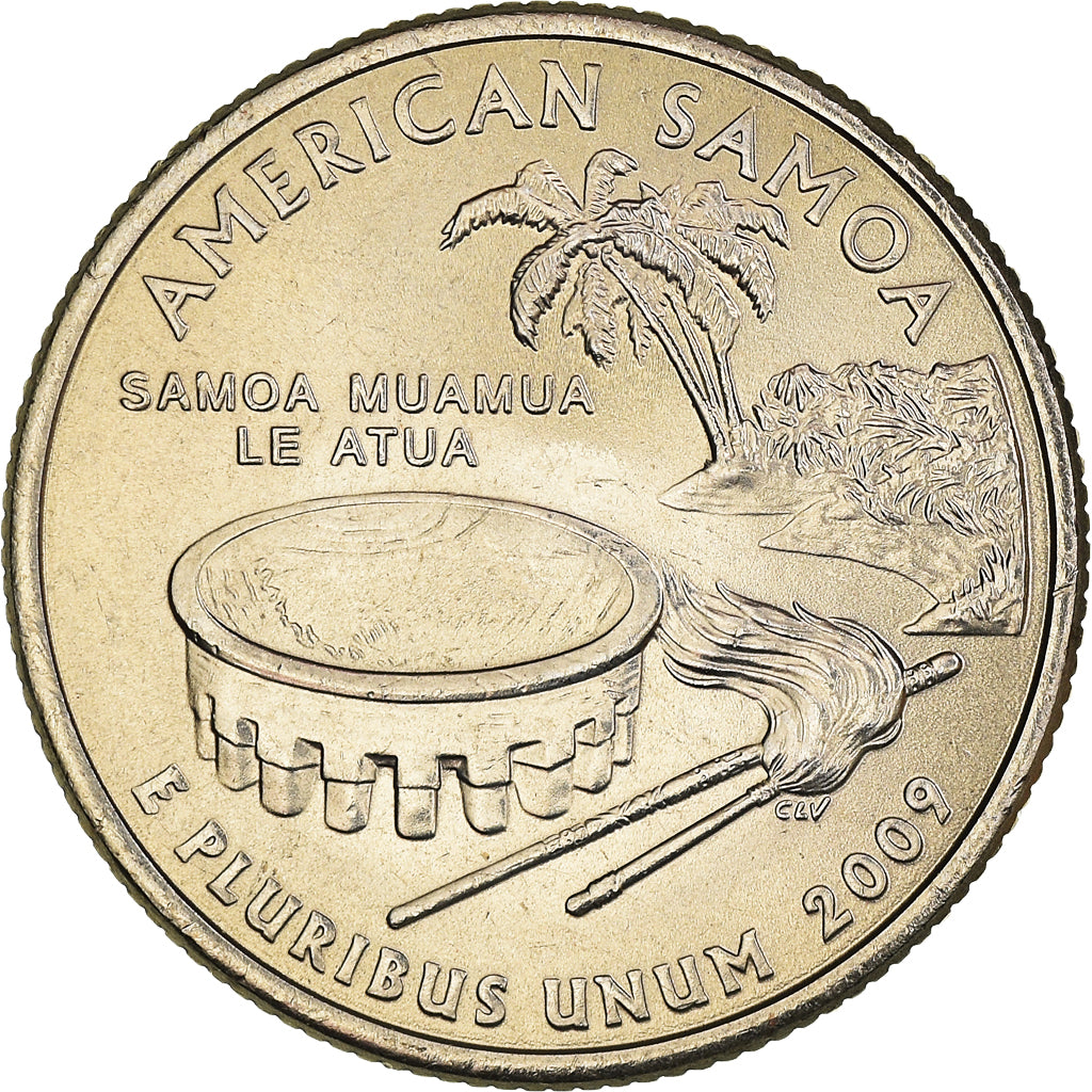 Coin, United States, Quarter, 2009, U.S. Mint, Denver, American Samoa