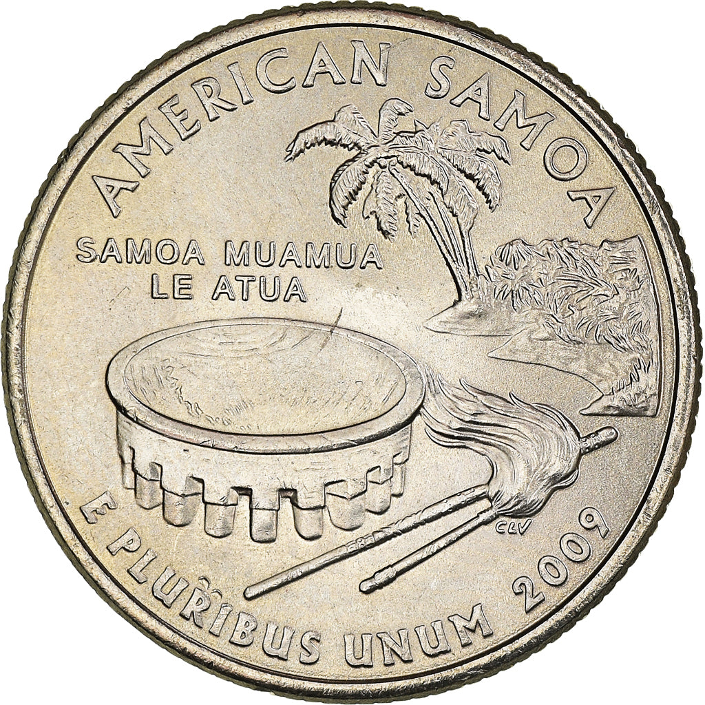 Coin, United States, Quarter, 2009, U.S. Mint, Denver, American Samoa, MS(63)