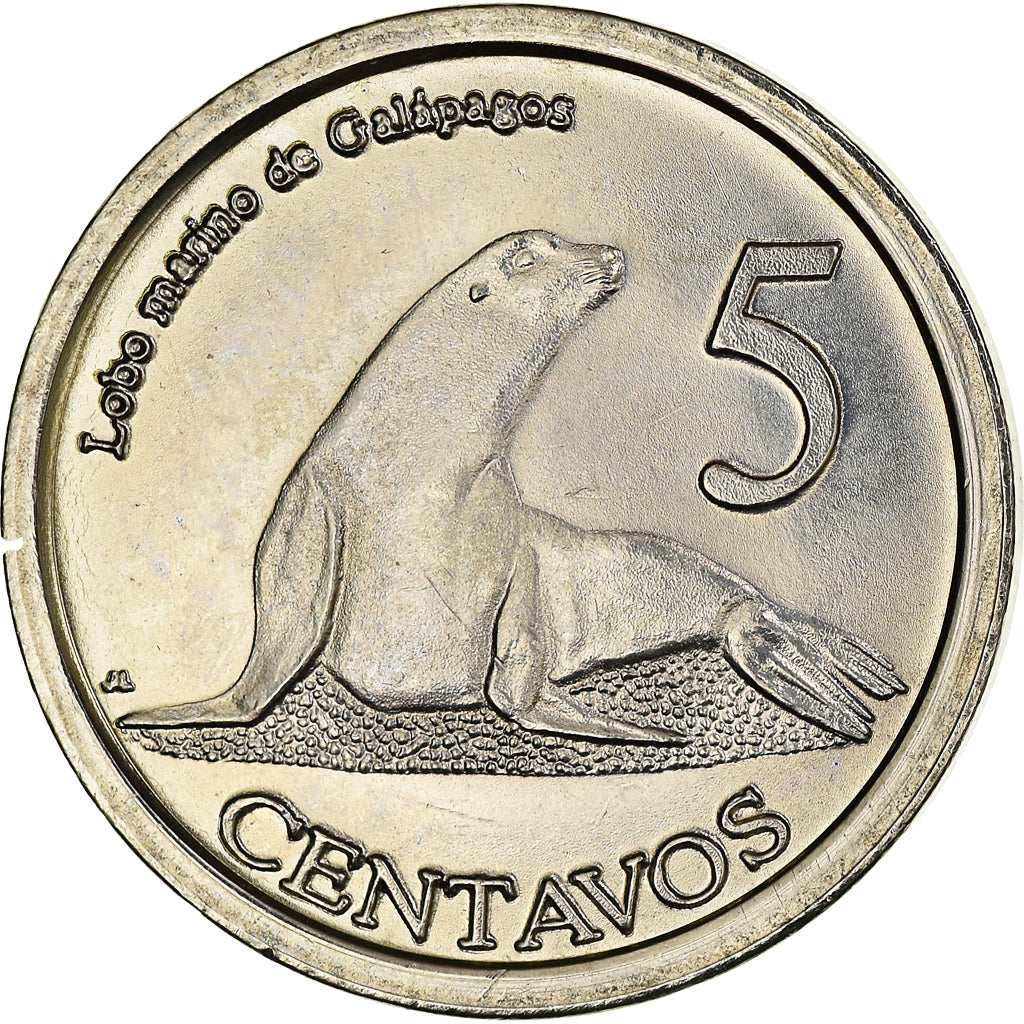 Coin, GALAPAGOS ISLANDS, 5 Centavos, 2008, MS(63), Copper-nickel, KM:2