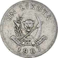 Coin, CONGO, DEMOCRATIC REPUBLIC, Likuta, 1967, VF(30-35), Aluminum, KM:8
