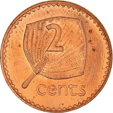 Moneta, Fiji, Elizabeth II, 2 Cents, 1992, AU(50-53), Miedź platerowana