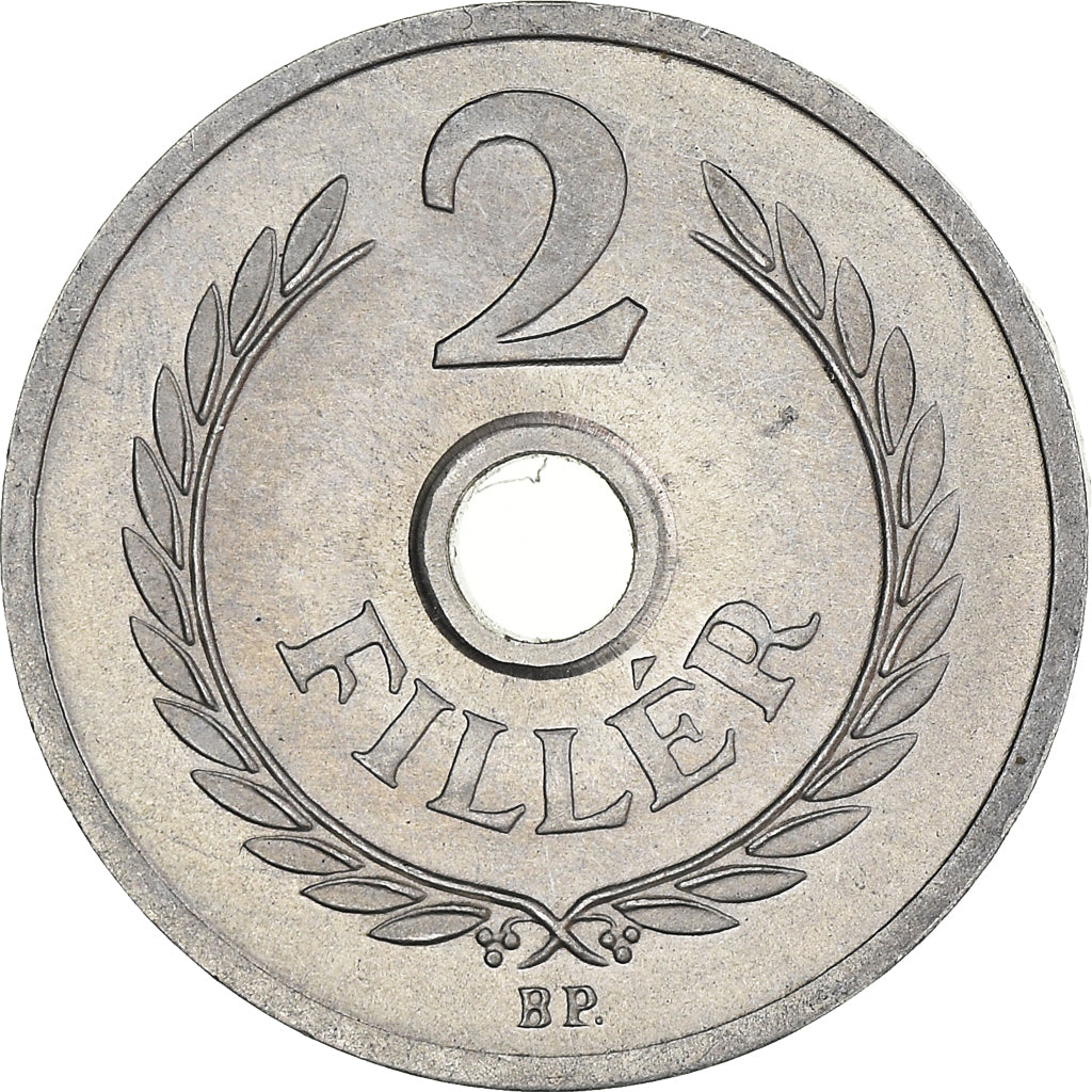 Coin, Hungary, 2 Filler, 1976, Budapest, MS(60-62), Aluminum, KM:546