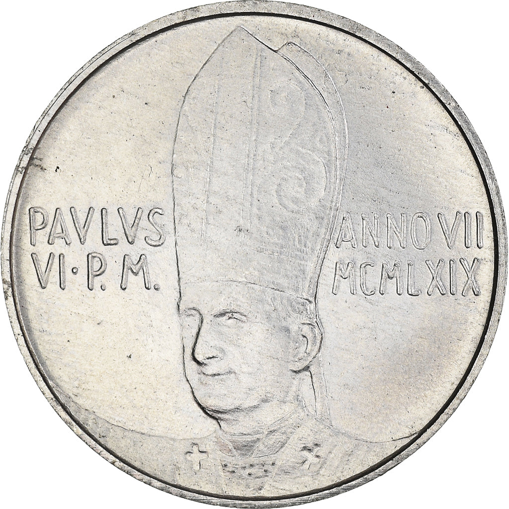 Coin, VATICAN CITY, Paul VI, 10 Lire, 1969, MS(63), Aluminum, KM:111