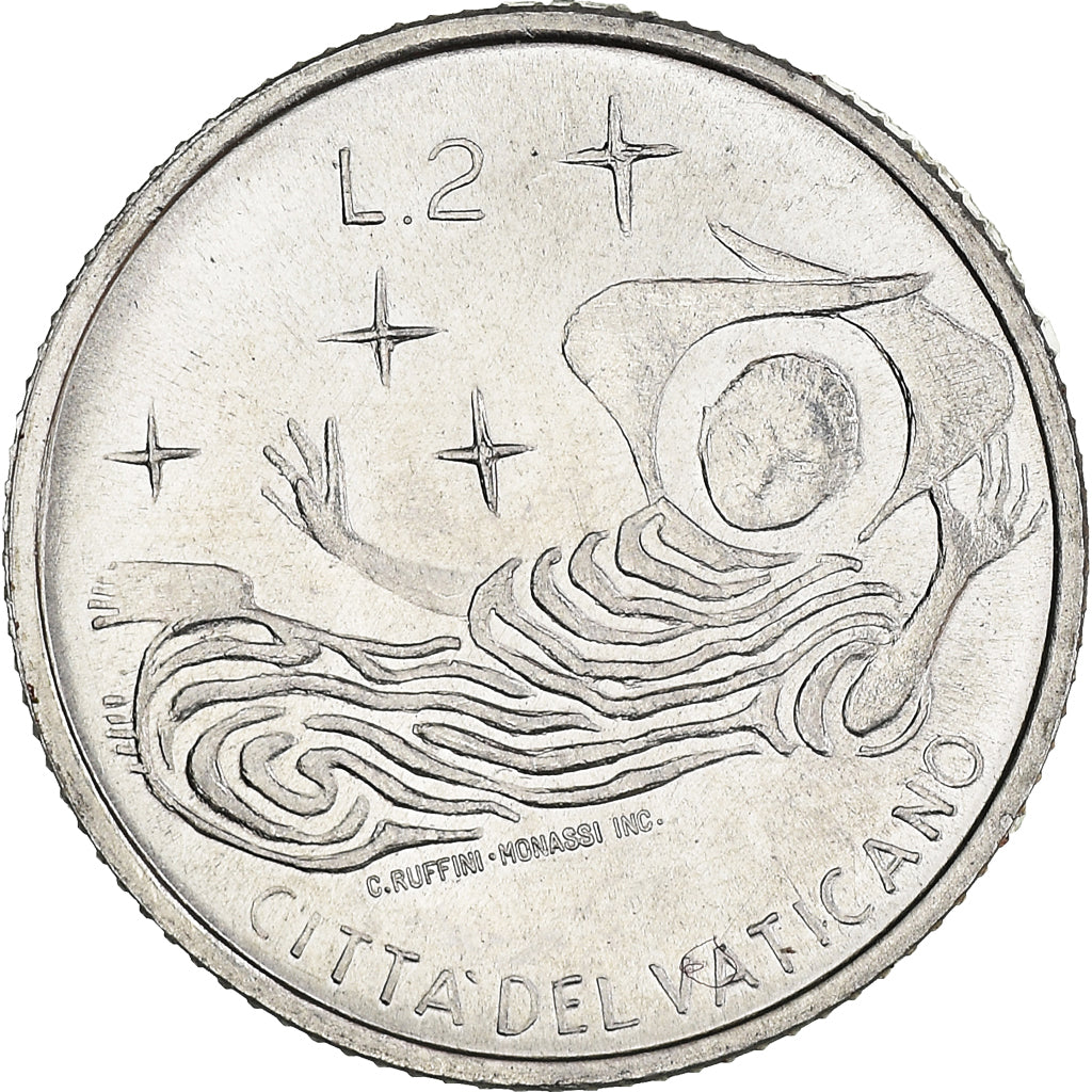 Coin, VATICAN CITY, Paul VI, 2 Lire, 1969, MS(63), Aluminum, KM:109