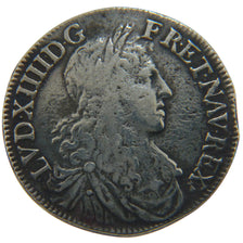 FRANCE, 1/2 Écu au buste juvénile, 1/2 Ecu, 1661, Rennes, VF(20-25), Silver, Ga.