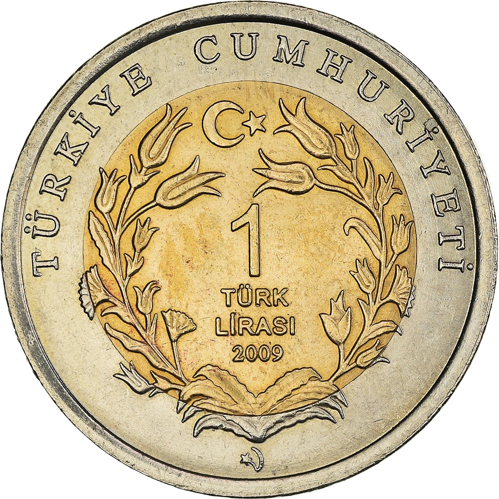Coin, Turkey, Lira, 2009, Eléphant, MS(63), Bi-Metallic, KM:1263