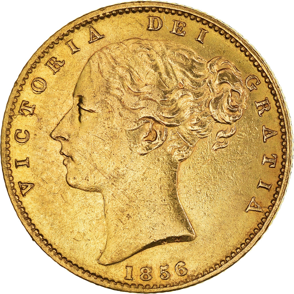 Monnaie, Grande-Bretagne, Victoria, Souverain, Sovereign, 1856, TTB, Or