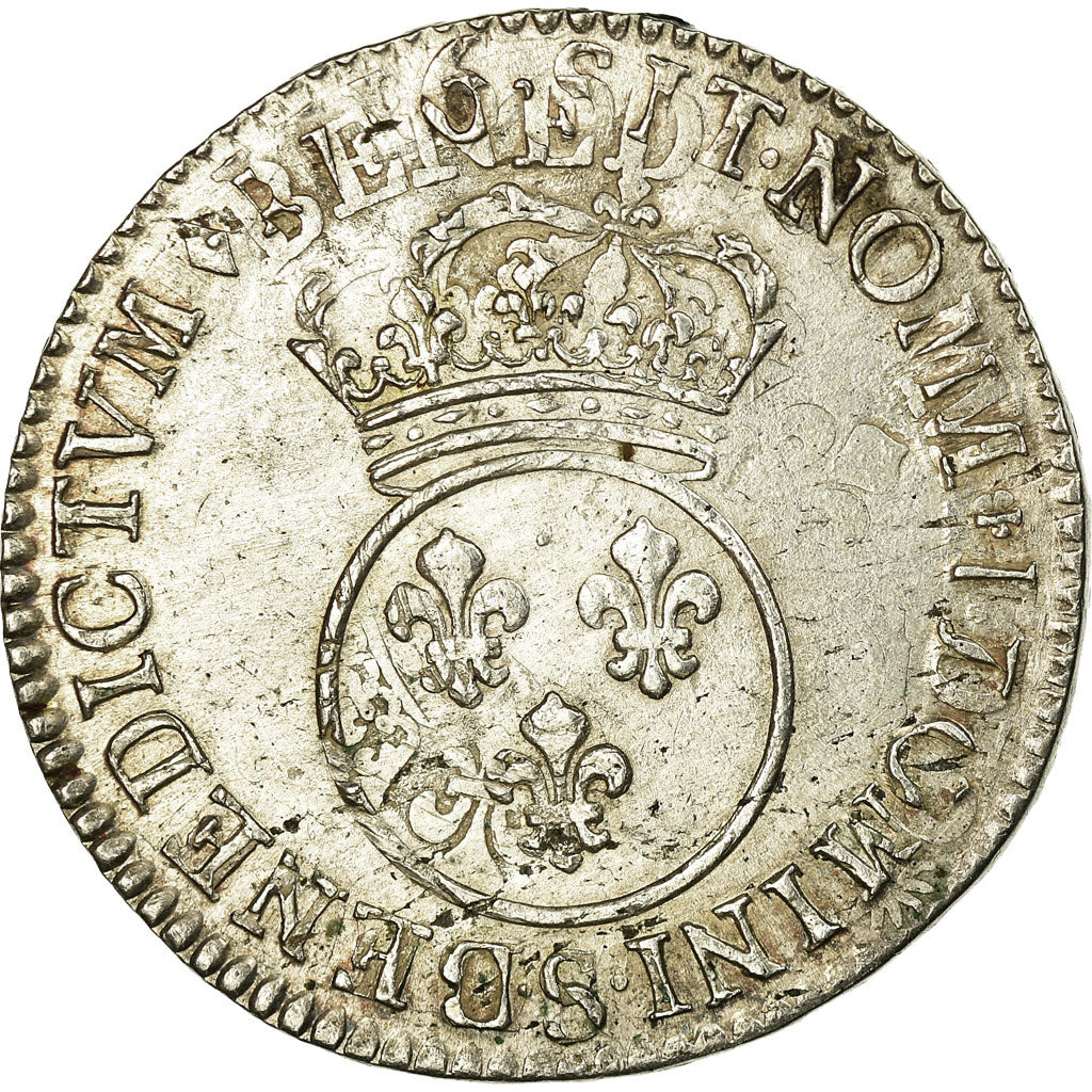 Monnaie, France, Louis XV, 1/2 Écu Vertugadin, 1/2 ECU, 44 Sols, 1716, Reims
