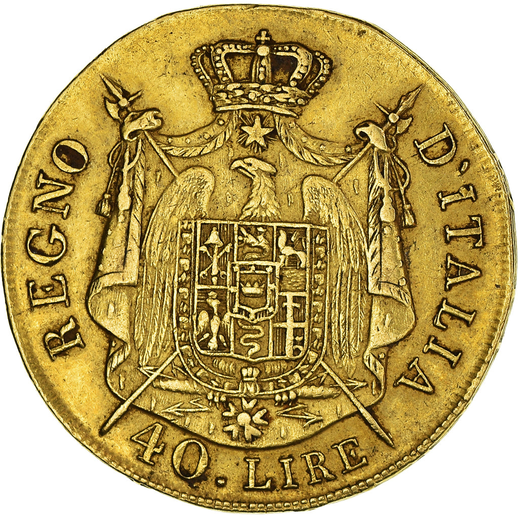 Coin, ITALIAN STATES, KINGDOM OF NAPOLEON, Napoleon I, 40 Lire, 1808, Milan