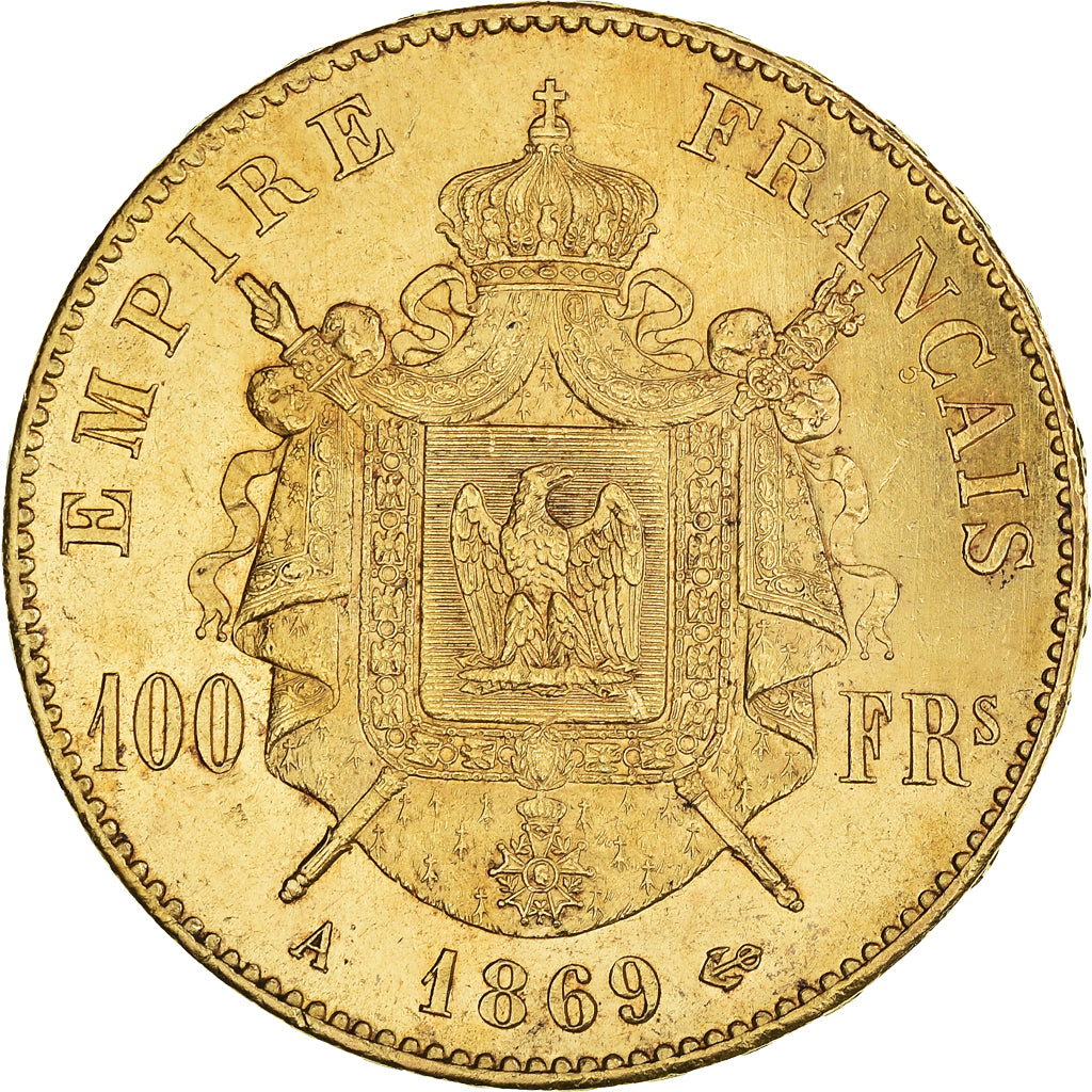 Münze, Frankreich, Napoleon III, 100 Francs, 1869, Paris, SS+, Gold, KM:802.1