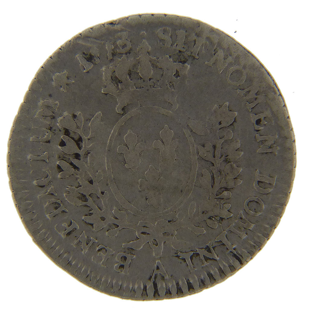 FRANCE, 1/20 Écu à la vieille tête (6 sols), 1/20e Ecu, 1773, Paris, VF(20-25), 