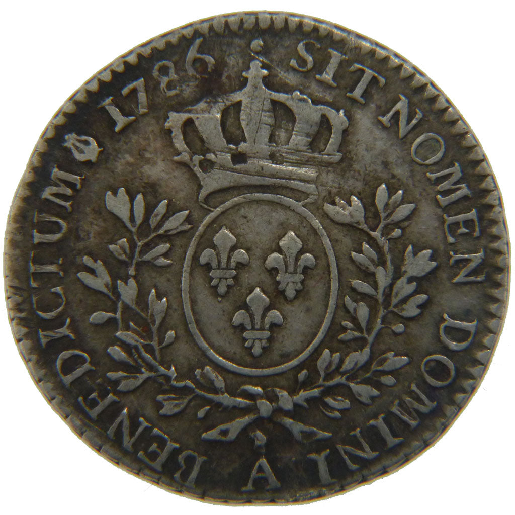 FRANCE, 1/5 Écu, 1/5 Ecu, 1786, Paris, AU(50-53), Silver, Gadoury #354, 5.80