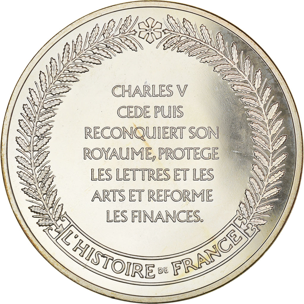 Francia, medalla, Charles V, sage et lettré il rénova le Royaume 1364 - 1380