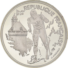 Coin, France, Cross-country skier, 100 Francs, 1991, BE, MS(65-70), Silver