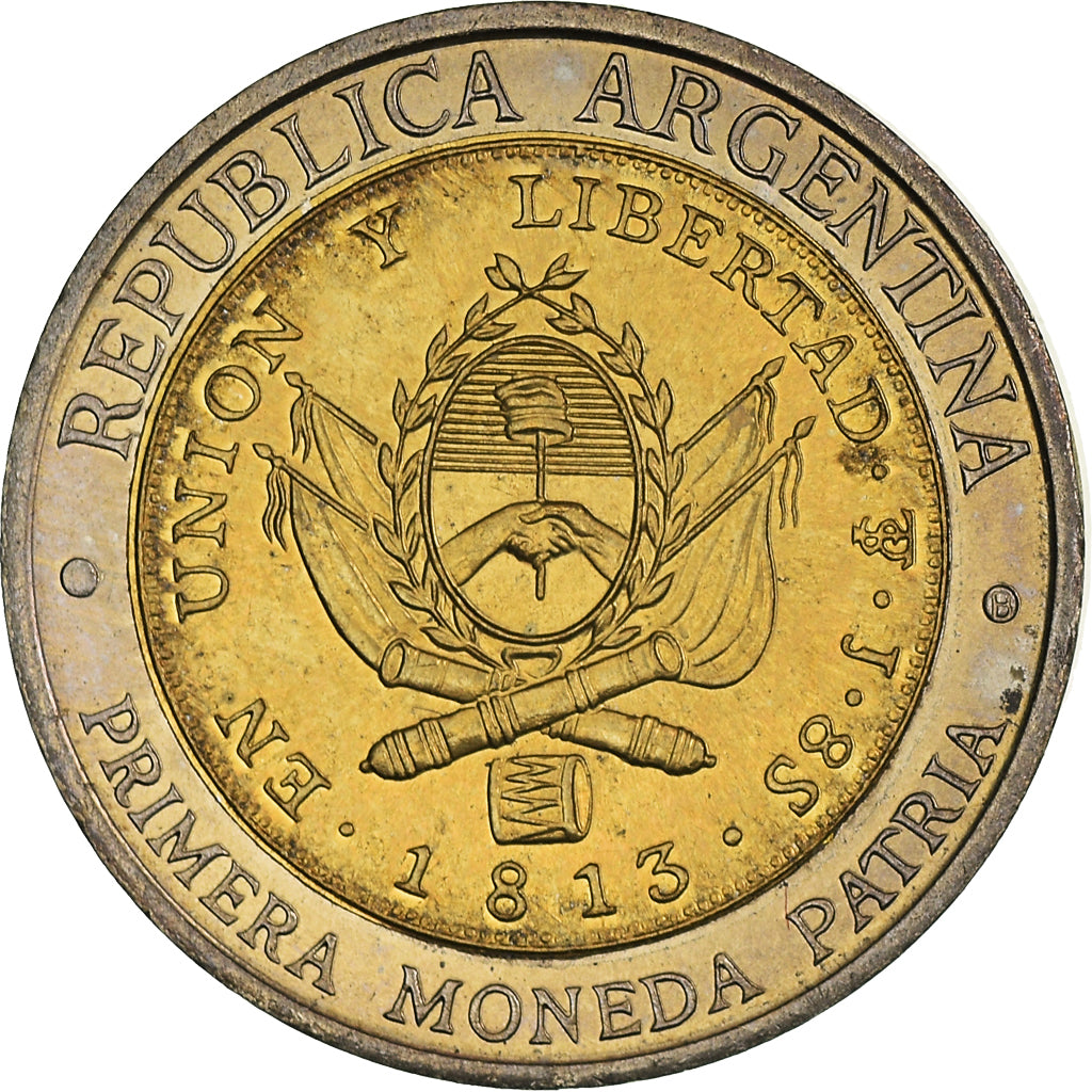 Coin, Argentina, Peso, 1995, MS(64), Bi-Metallic, KM:112.2