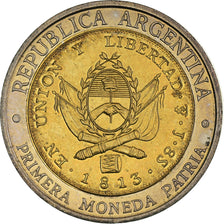 Coin, Argentina, Peso, 1995, MS(64), Bi-Metallic, KM:112.2