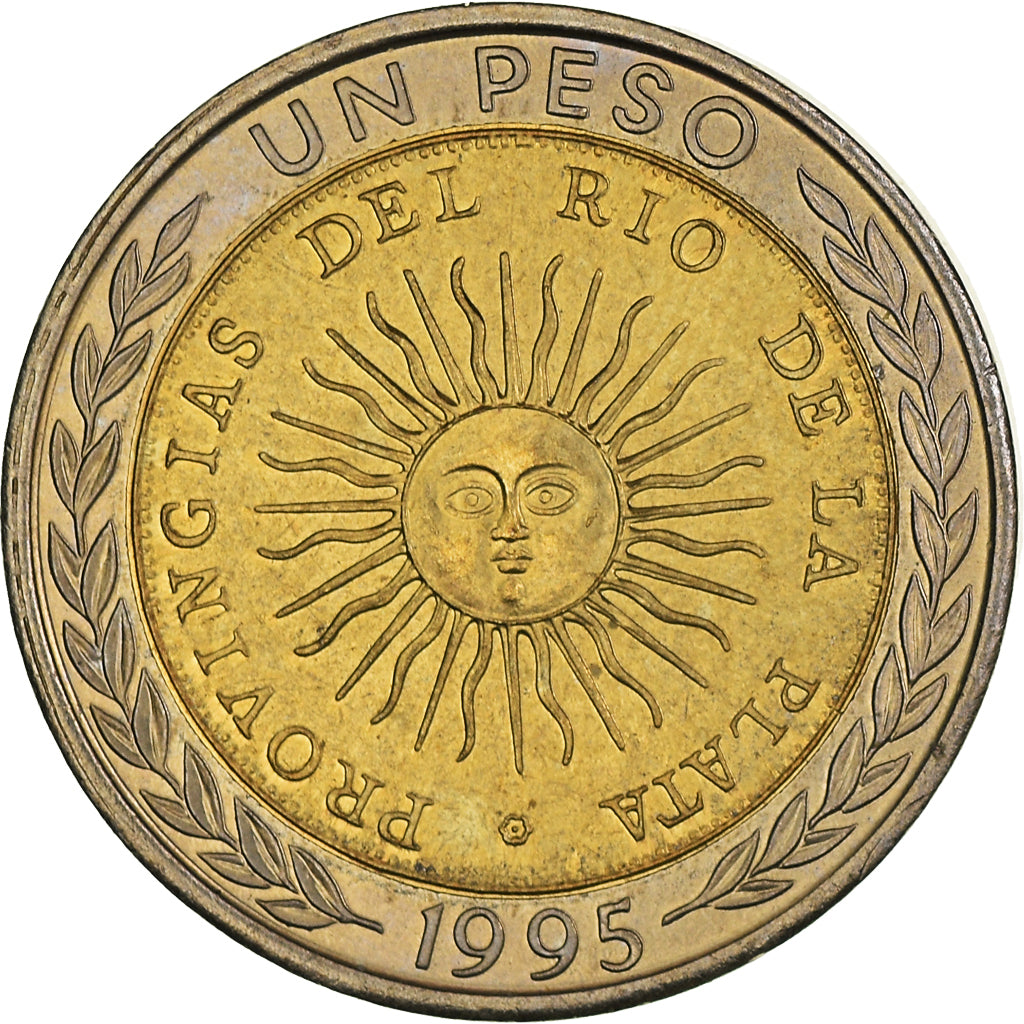 Coin, Argentina, Peso, 1995, MS(64), Bi-Metallic, KM:112.2