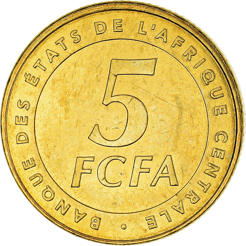 Coin, Central African States, 5 Francs, 2006, Paris, CFA, MS(63), Brass, KM:18