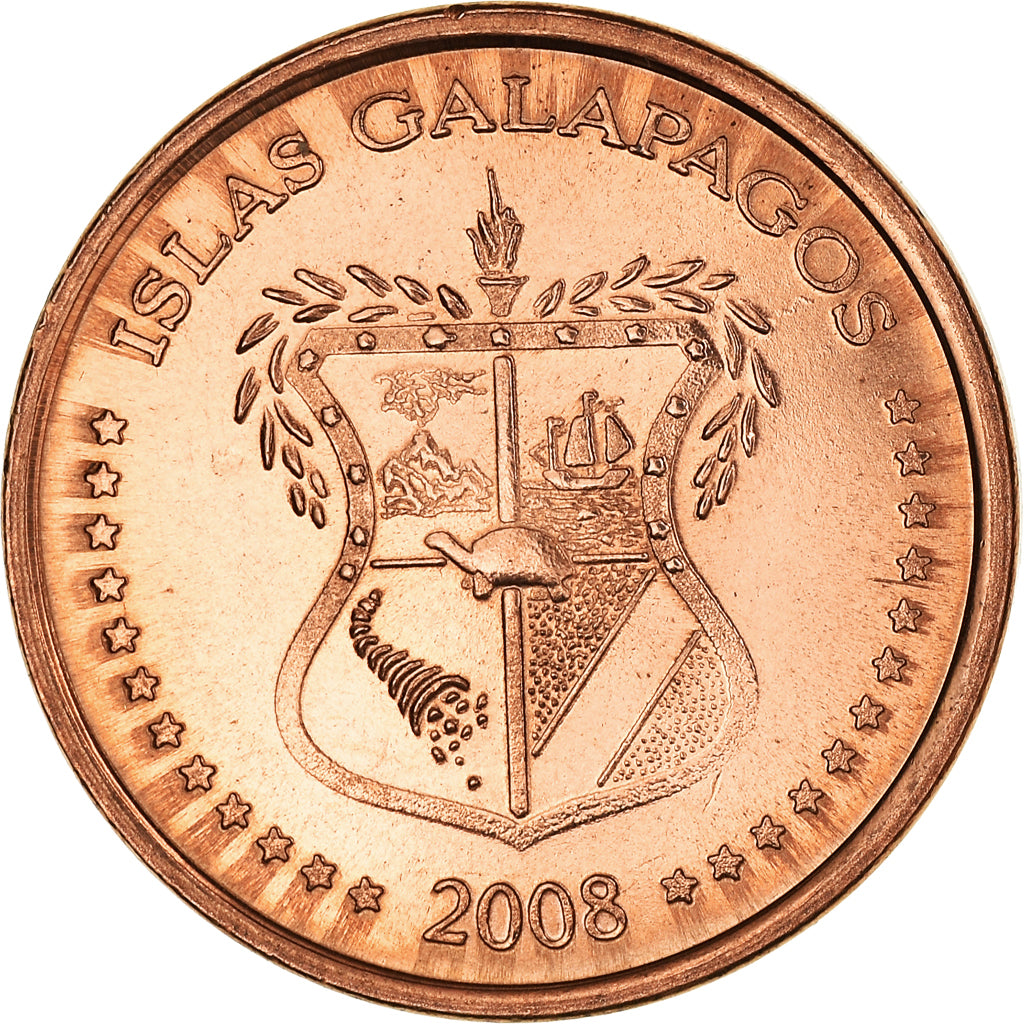 Coin, GALAPAGOS ISLANDS, 1 Centavo, 2008, MS(63), Copper Plated Steel, KM:1