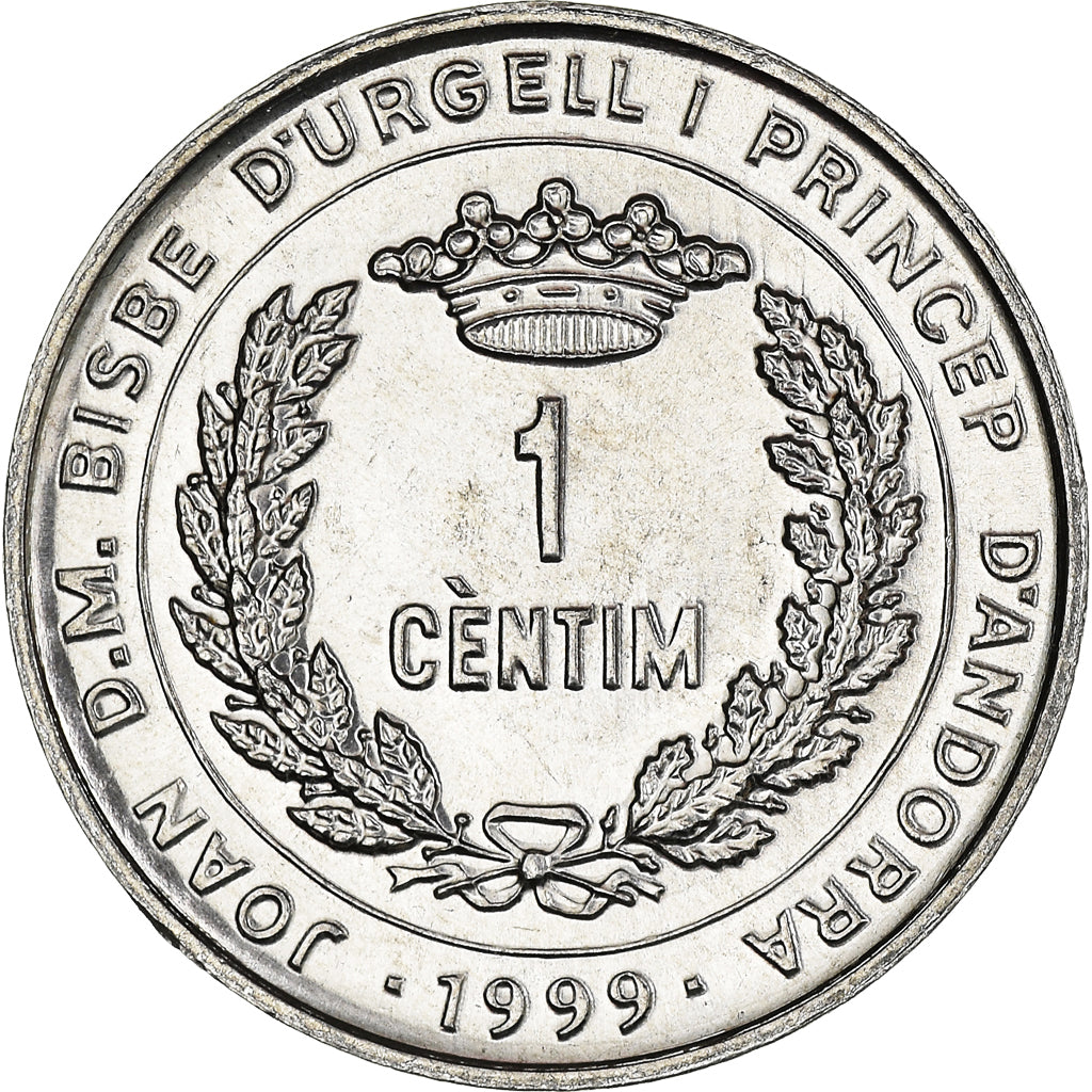 Coin, Andorra, Centim, 1999, MS(64), Aluminum, KM:171