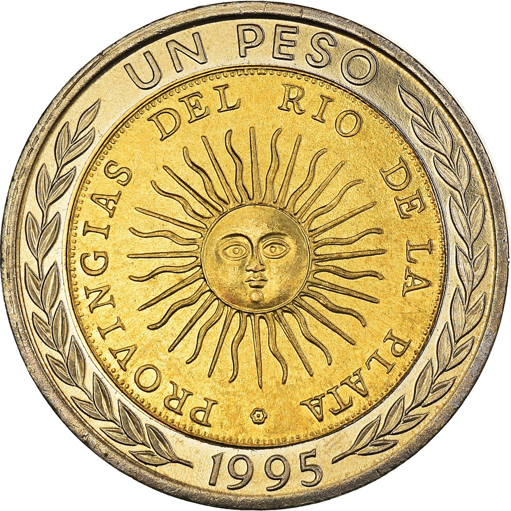 Coin, Argentina, Peso, 1995, MS(65-70), Bi-Metallic, KM:112.2