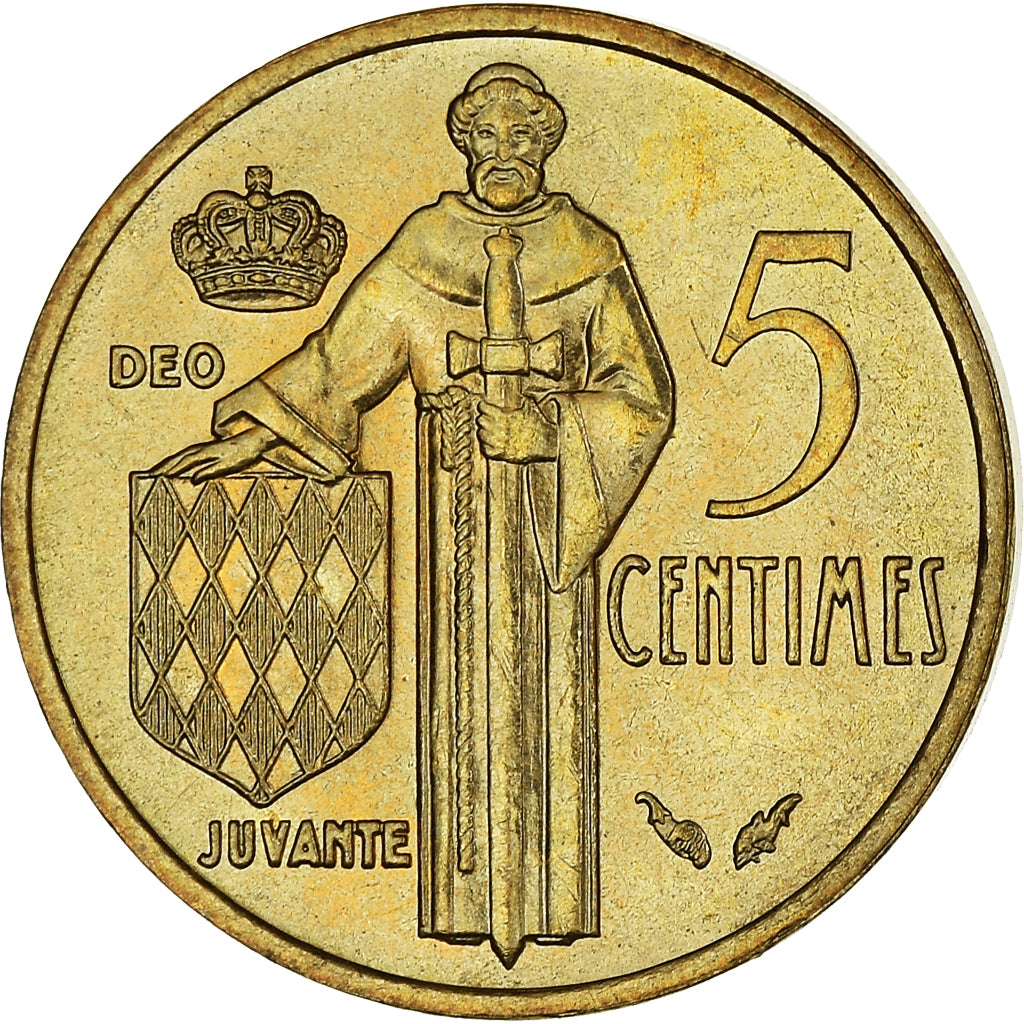 Münze, Monaco, Rainier III, 5 Centimes, 1976, VZ, Aluminum-Bronze, KM:156
