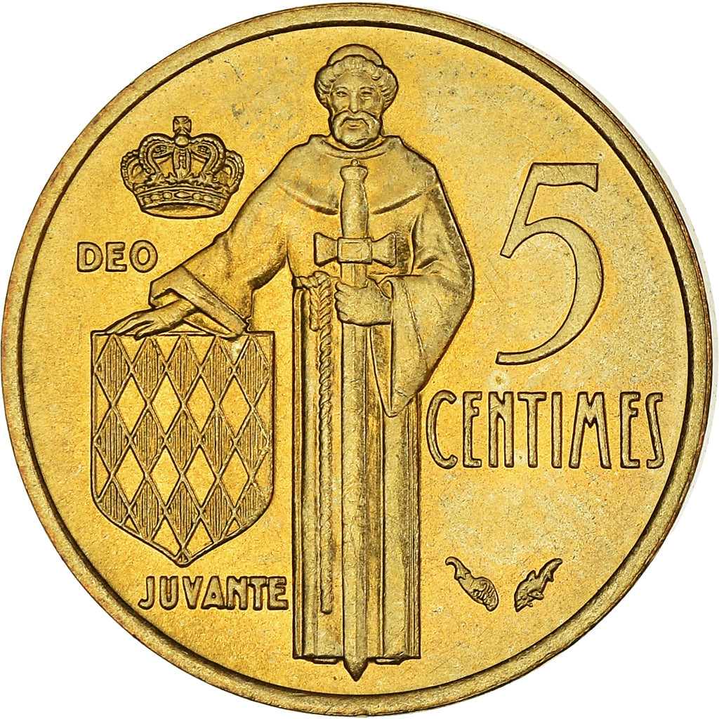 Coin, Monaco, Rainier III, 5 Centimes, 1976, MS(60-62), Aluminum-Bronze, KM:156