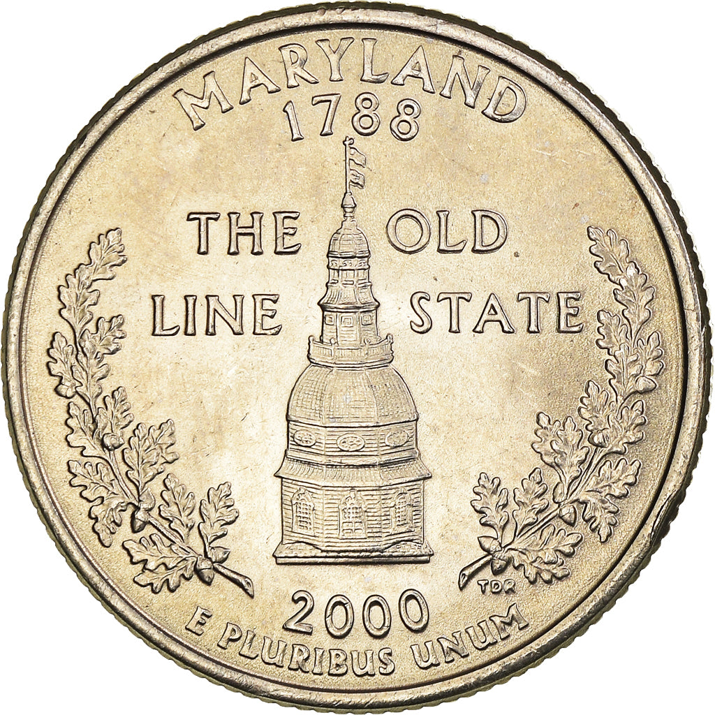 Monnaie, États-Unis, Maryland 1788, The old line State, Quarter, 2000, U.S.