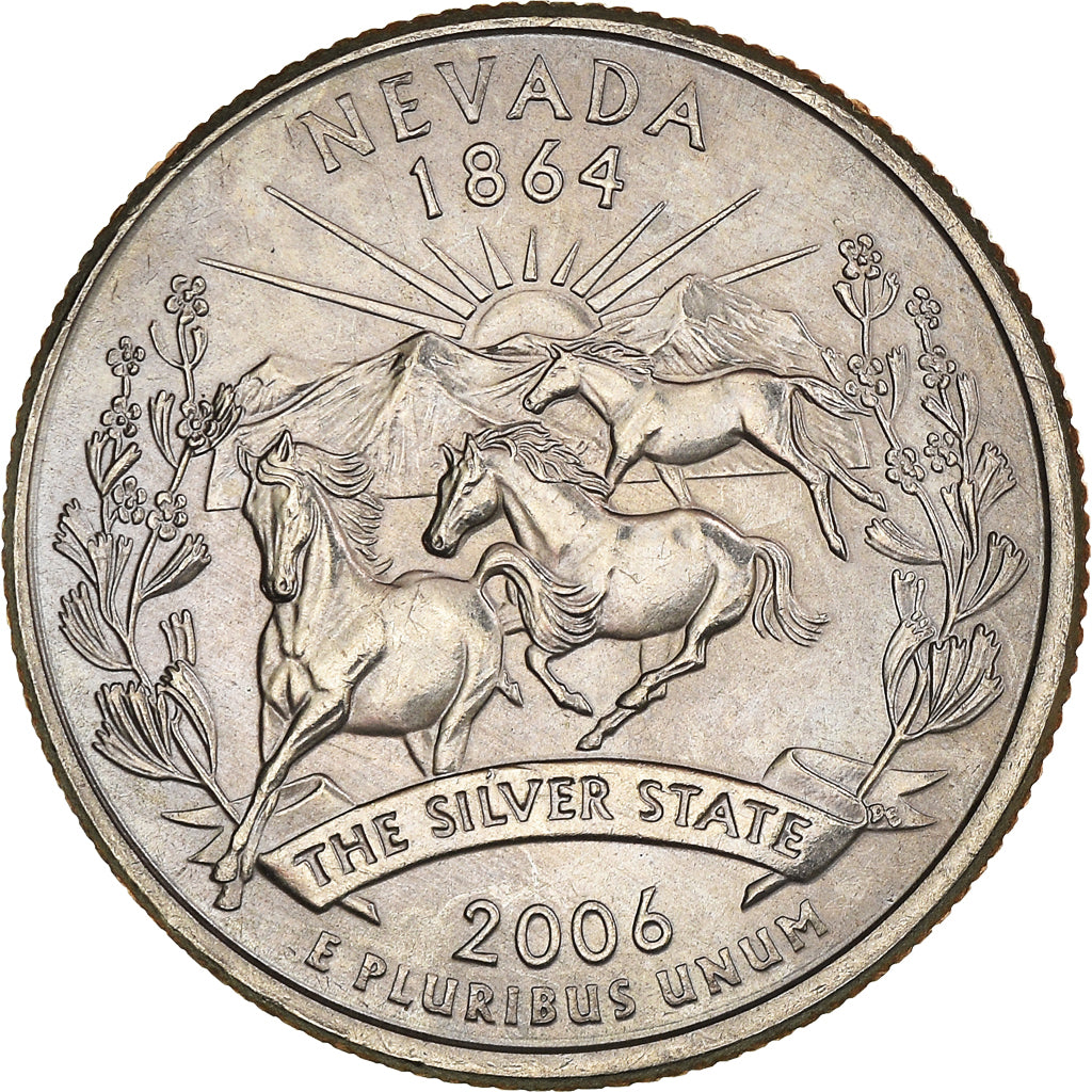 Coin, United States, 1/4 dollar, Quarter, 2006, U.S. Mint, Denver, Nevada, 1864