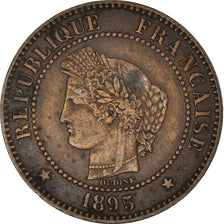 Coin, France, Cérès, 2 Centimes, 1895, Paris, AU(50-53), Bronze, KM:827.1