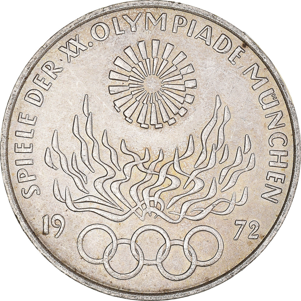 Coin, GERMANY - FEDERAL REPUBLIC, 10 Mark, 1972, Munich, AU(50-53), Silver