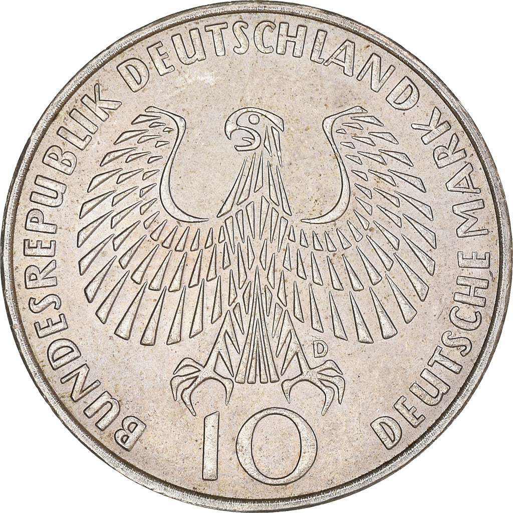 Coin, GERMANY - FEDERAL REPUBLIC, 10 Mark, 1972, Munich, AU(50-53), Silver