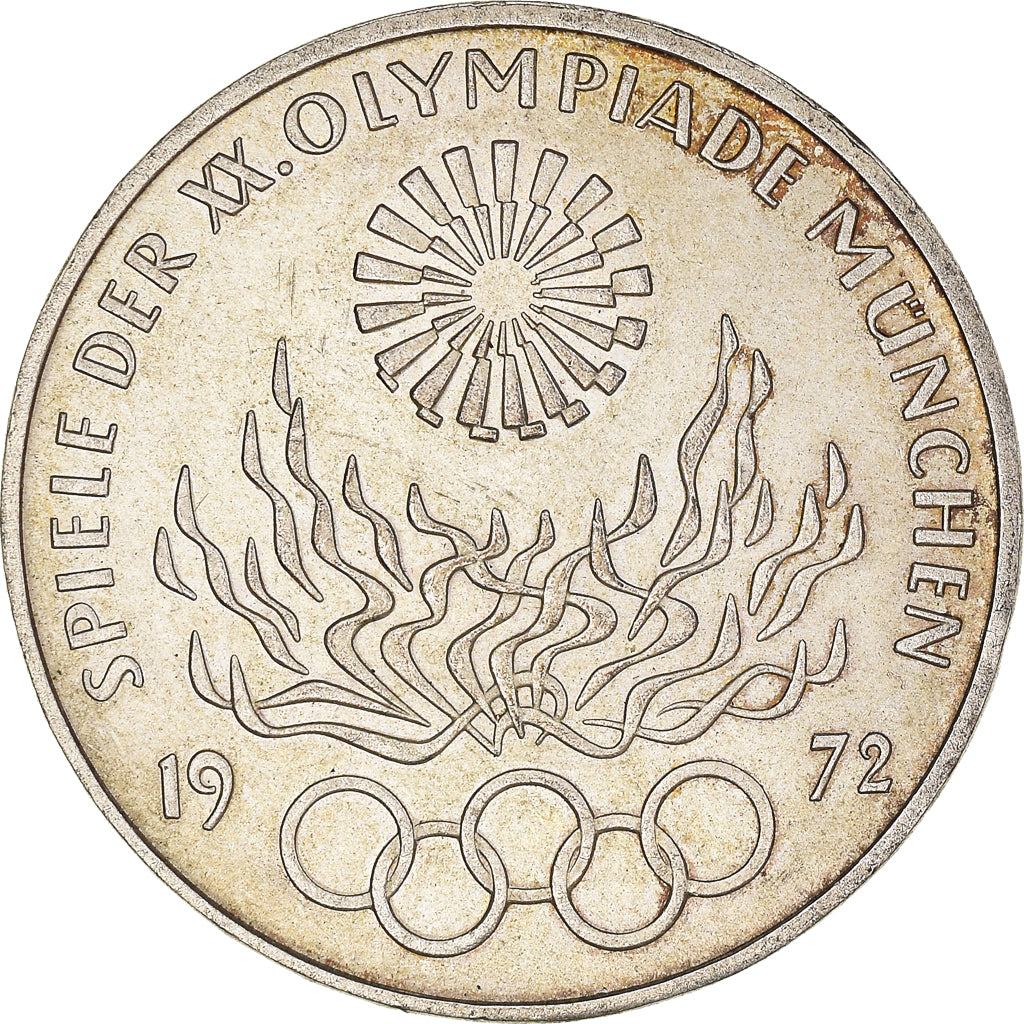 Coin, GERMANY - FEDERAL REPUBLIC, 10 Mark, 1972, Karlsruhe, AU(50-53), Silver