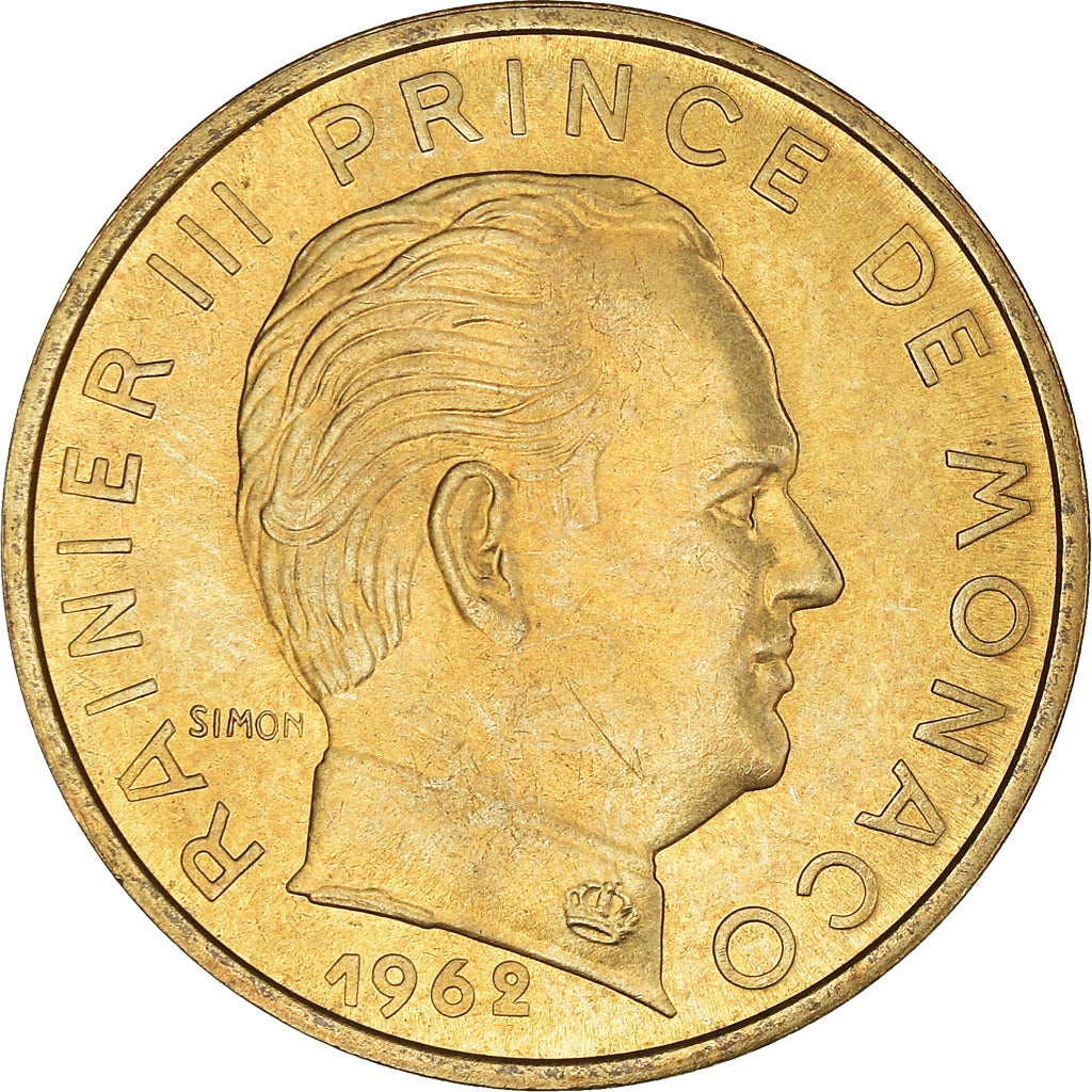 Coin, Monaco, Rainier III, 20 Centimes, 1962, AU(55-58), Aluminum-Bronze, KM:143