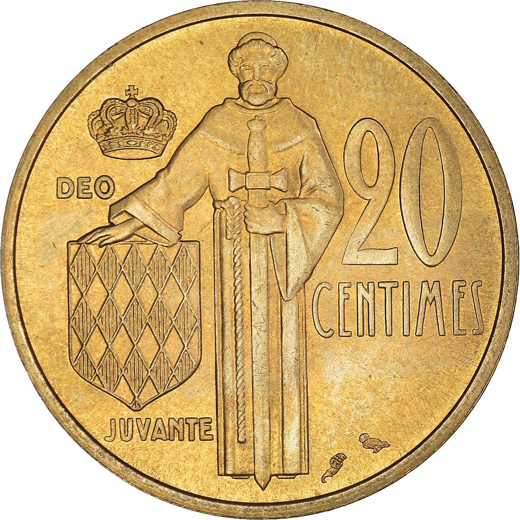 Coin, Monaco, Rainier III, 20 Centimes, 1962, AU(50-53), Aluminum-Bronze, KM:143
