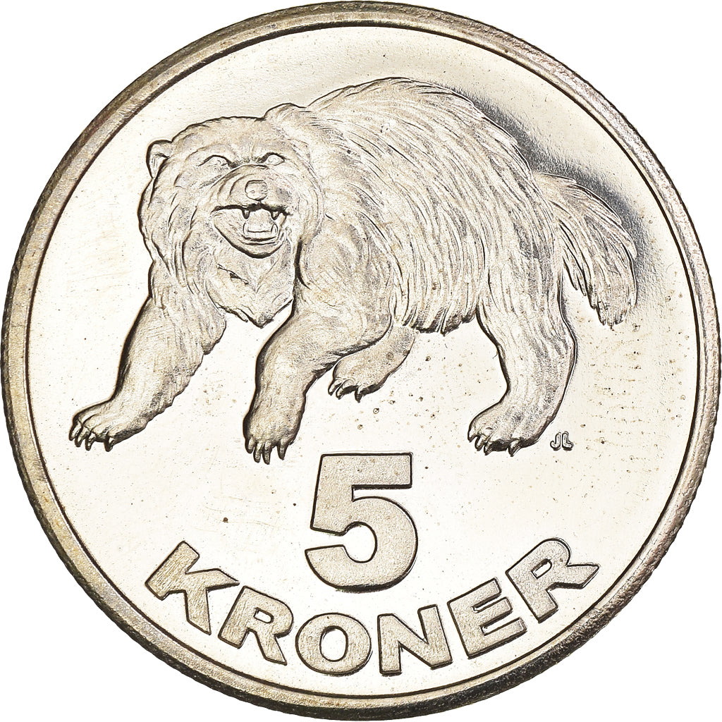 Coin, Greenland, KALAALLIT NUNAAT, 5 Kroner, 2010, MS(64), Nickel-brass, KM:Pr5