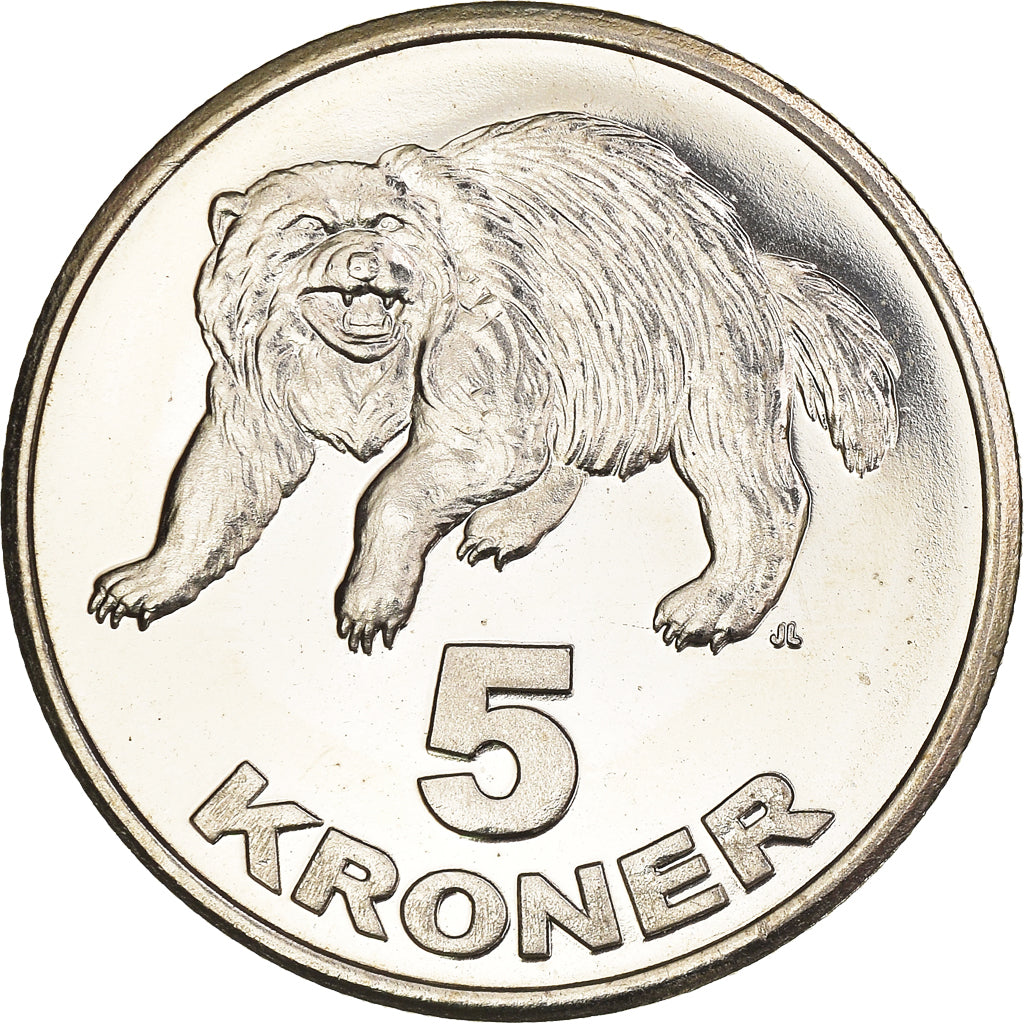 Coin, Greenland, KALAALLIT NUNAAT, 5 Kroner, 2010, MS(65-70), Nickel-brass