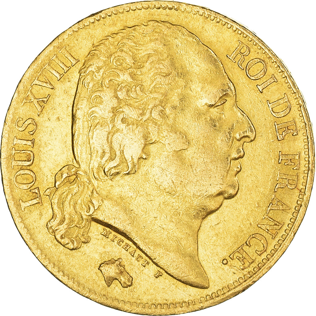 Monnaie, France, Louis XVIII, Louis XVIII, 20 Francs, 1819, Lille, TTB+, Or