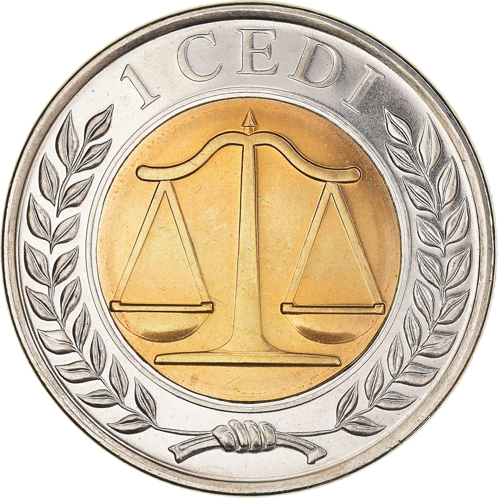 Coin, Ghana, Cedi, 2007, MS(65-70), Bi-Metallic, KM:42