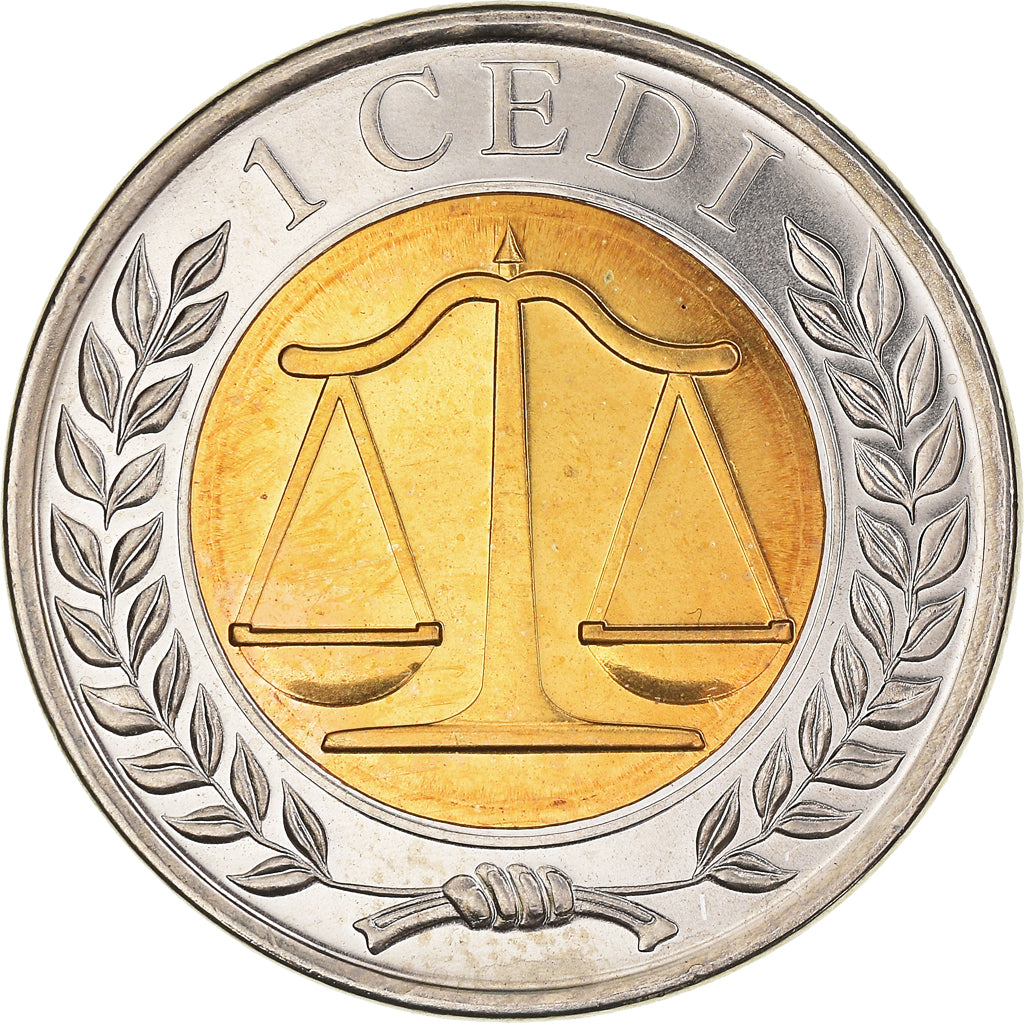Coin, Ghana, Cedi, 2007, MS(65-70), Bi-Metallic, KM:42
