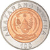 Moeda, Ruanda, 100 Francs, 2007, British Royal Mint, AU(50-53), Bimetálico